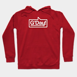 G'Day - Talking Shirt (White on Red) Hoodie